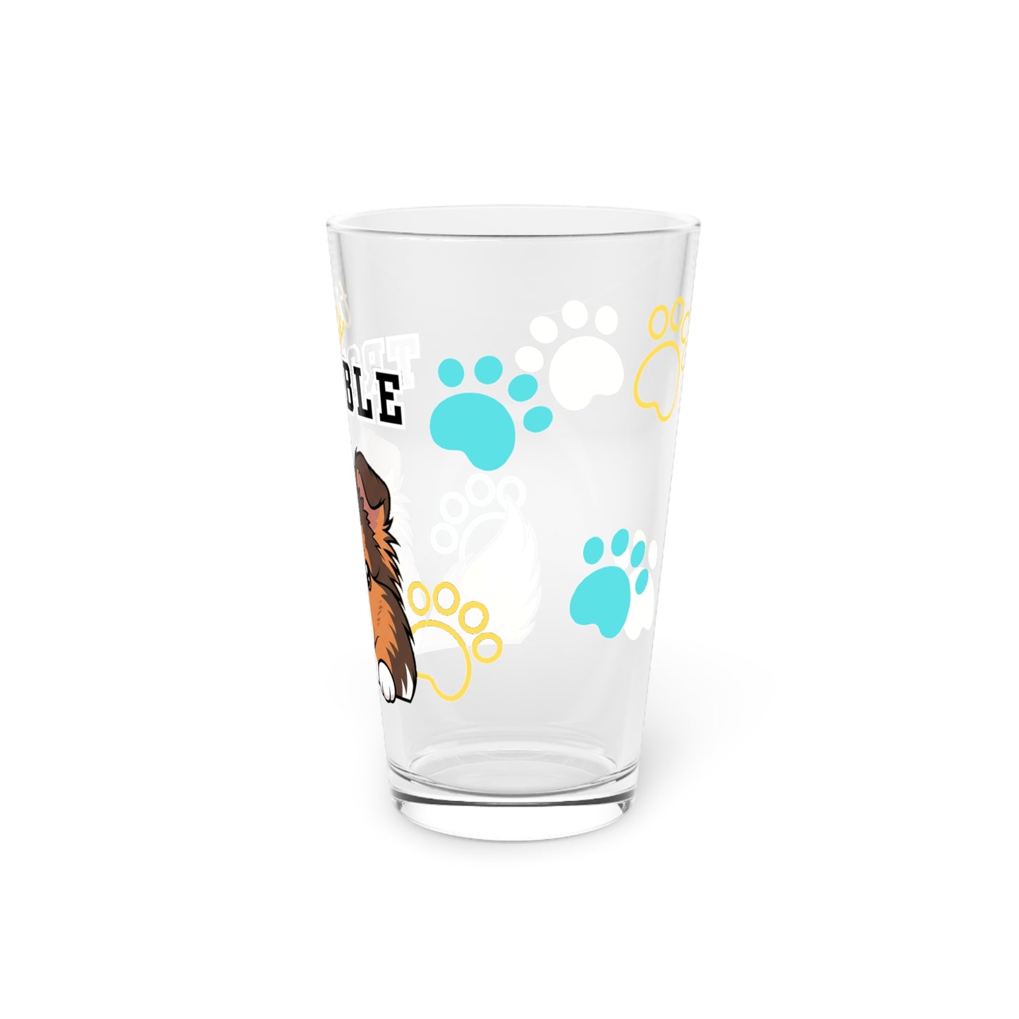 Sheltie Tiny Trouble Pint Glass