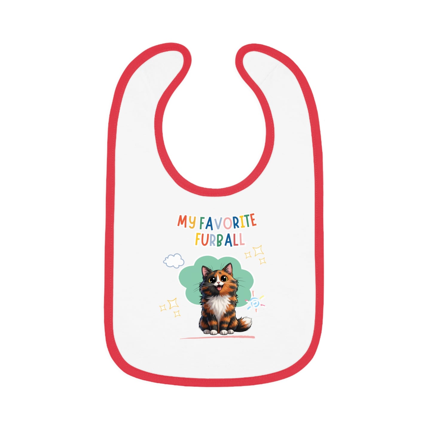 Long hair Tortoiseshell Cat Favorite Furball Baby Bib