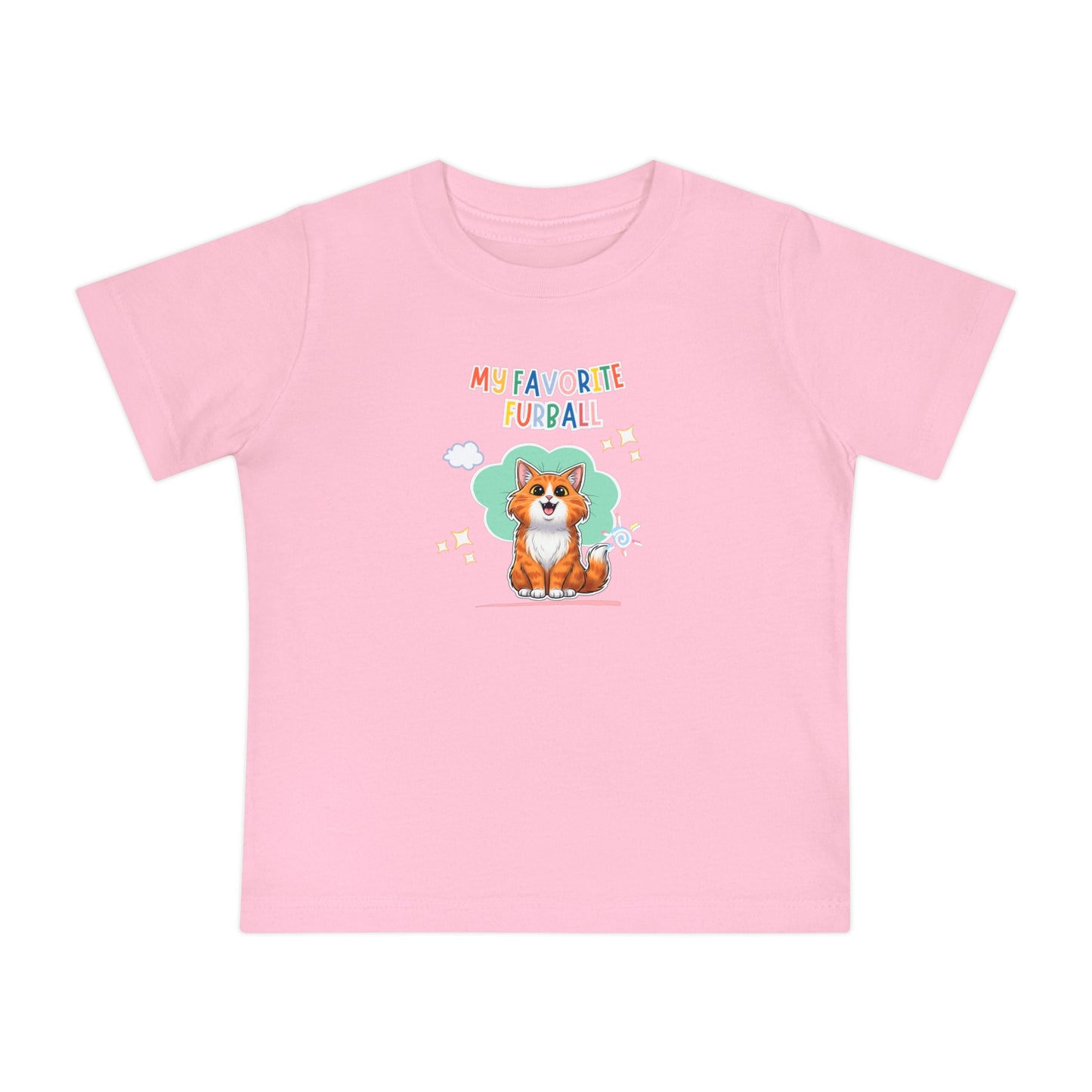 Long hair Bi-color Orange Cat Favorite Furball Baby Tee