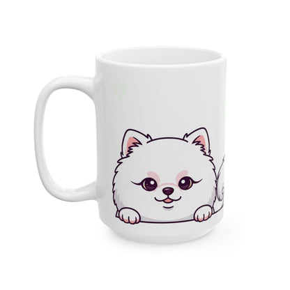 Pomeranian Peek-a-Boo Mug | Best Pomeranian Daddy Gift