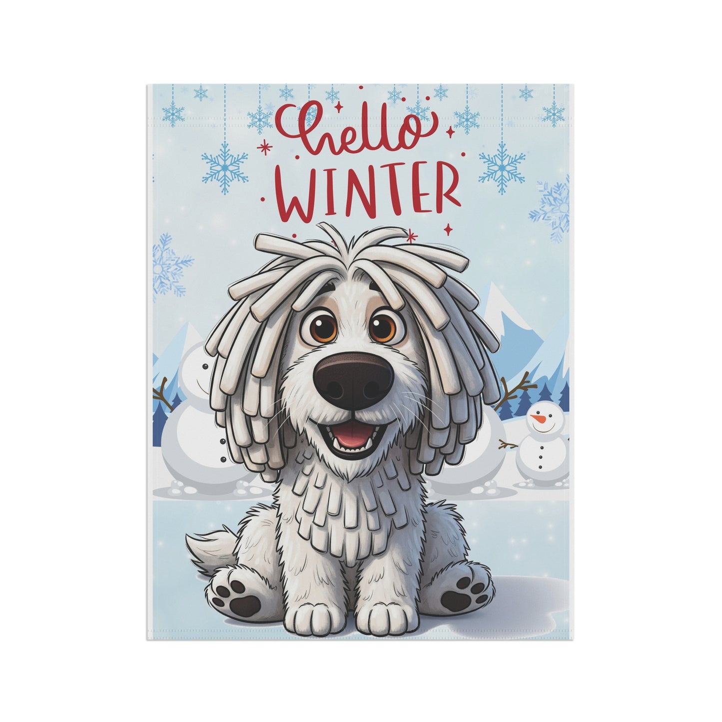 Komondor Hello Winter Garden Banner