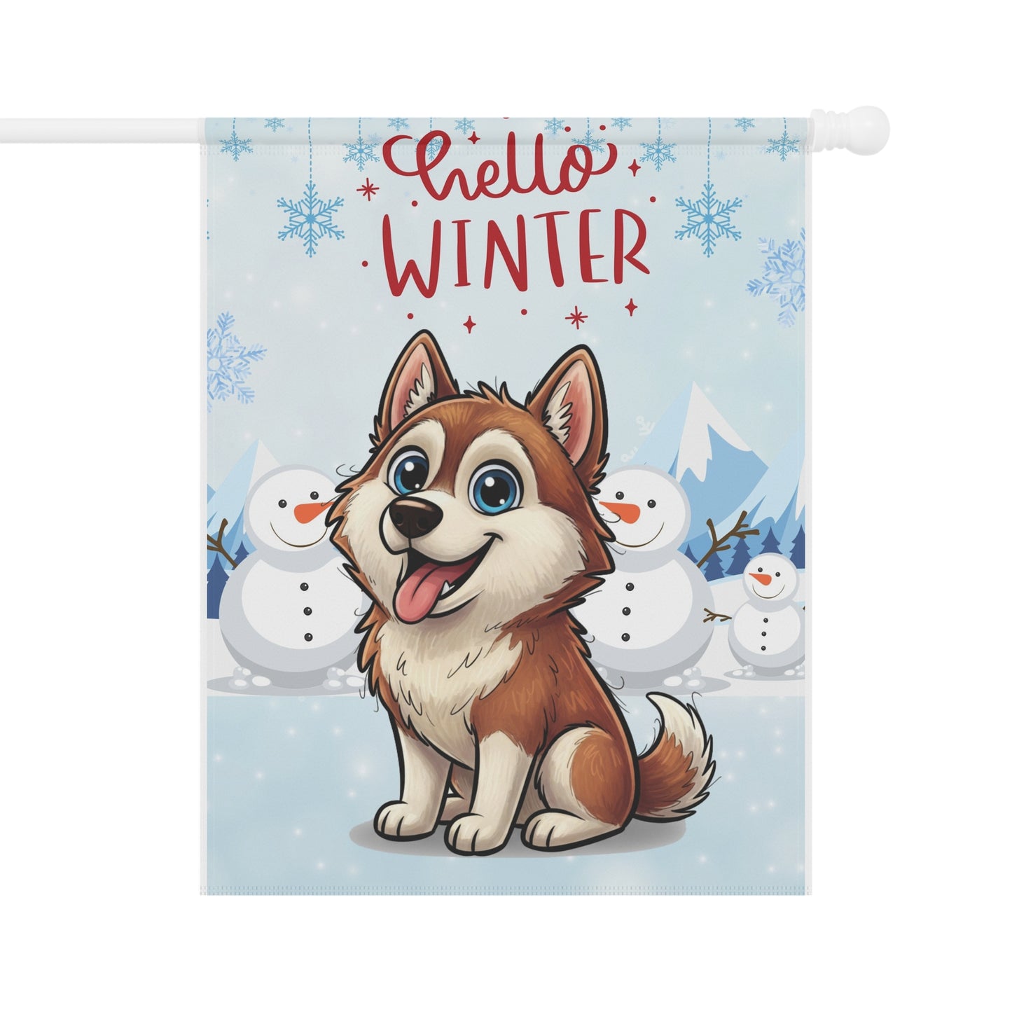 Husky Hello Winter Garden Banner