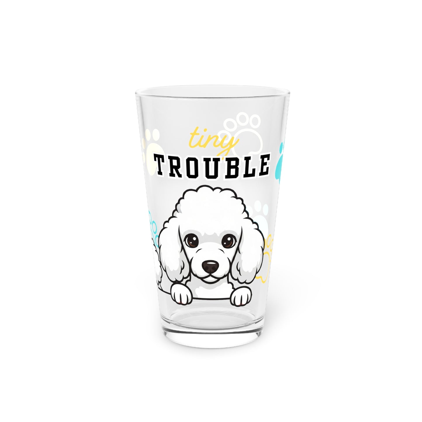 Poodle Tiny Trouble Pint Glass