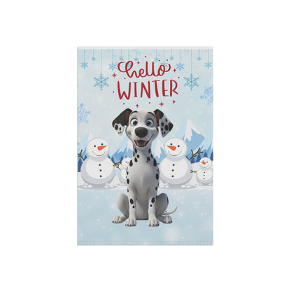 Dalmation Hello Winter Garden Banner