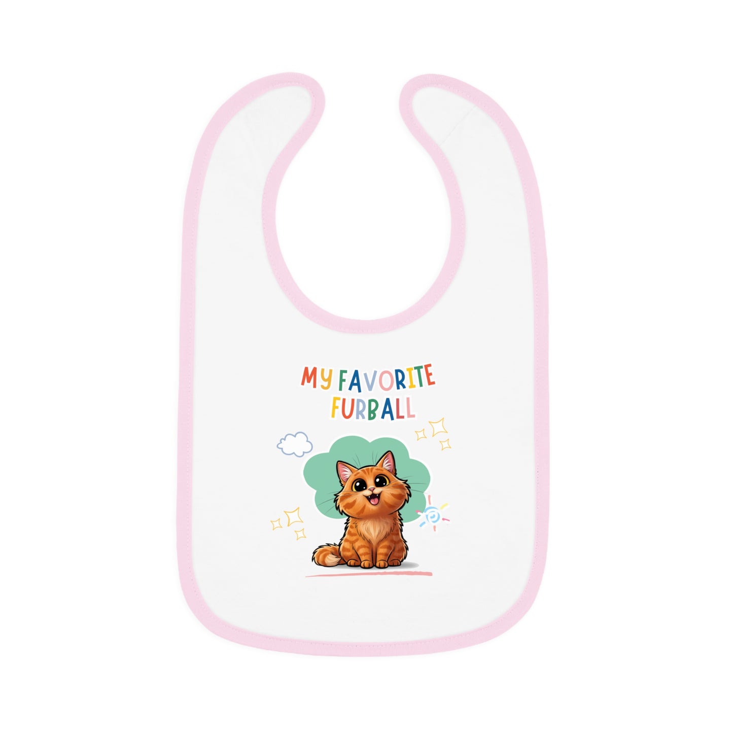 Long hair Orange Cat Favorite Furball Baby Bib