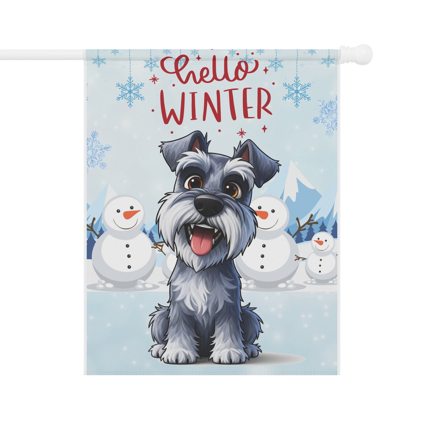 Schnauzer Hello Winter Garden Banner