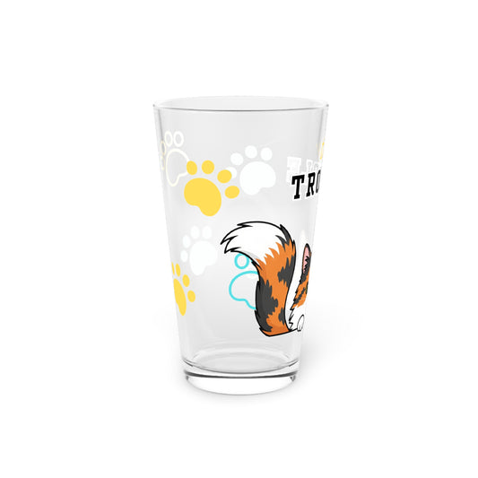 Long hair calico cat Tiny Trouble Pint Glass