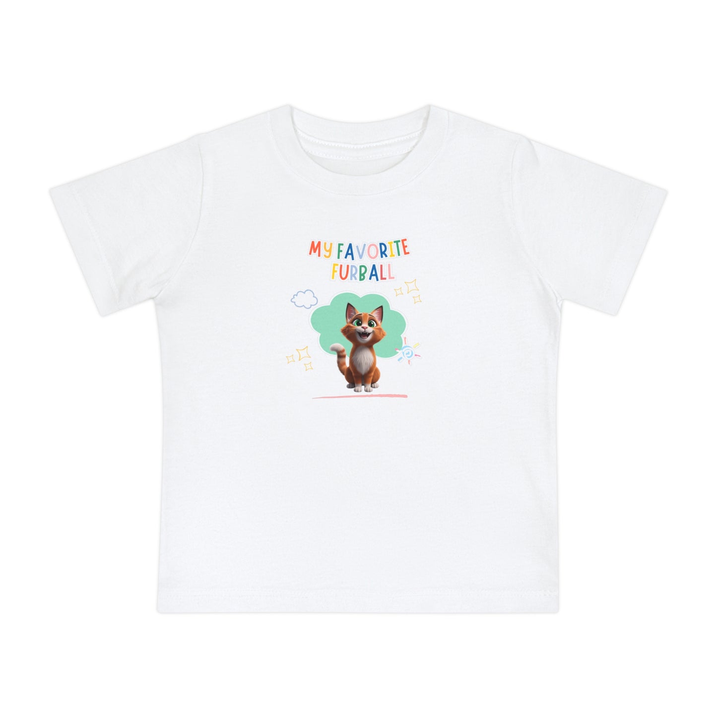 Short hair bi-color orange cat Favorite Furball Baby Tee