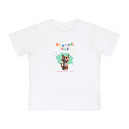 Short hair bi-color orange cat Favorite Furball Baby Tee
