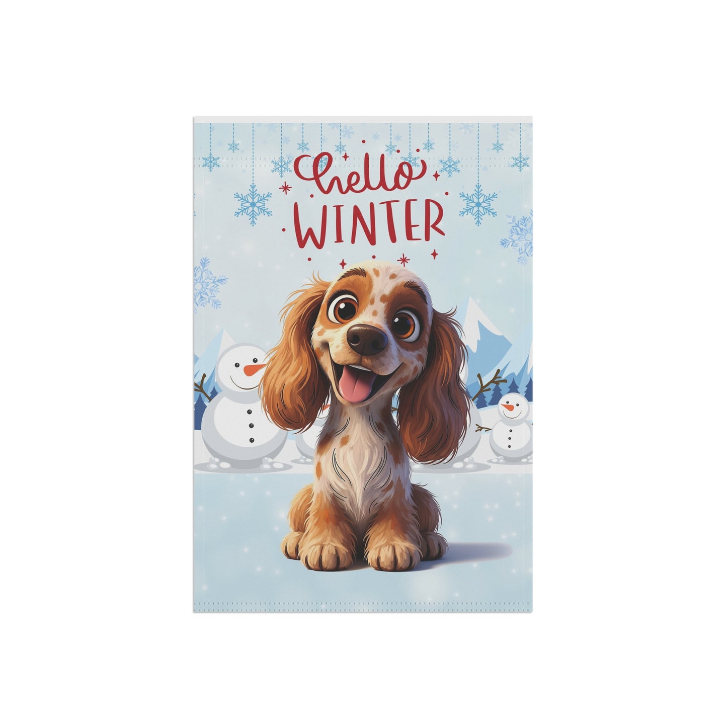 Spaniel Hello Winter Garden Banner