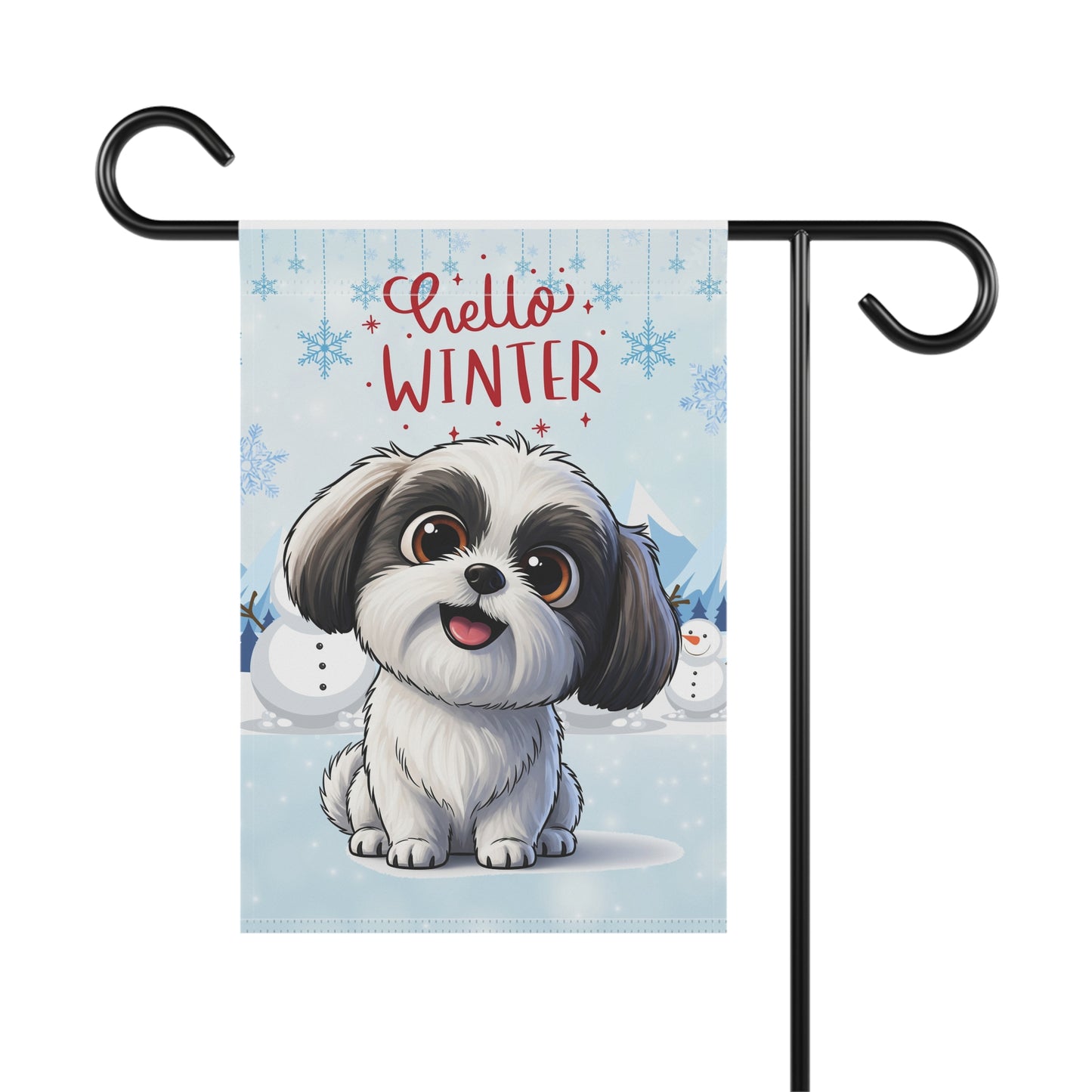 Shih Tzu Hello Winter Garden Banner