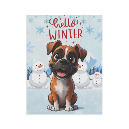 Boxer Hello Winter Garden Banner