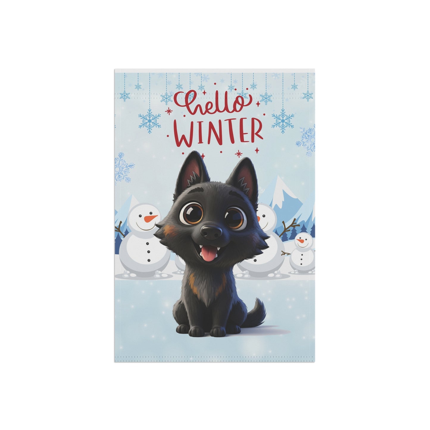 Malinois Hello Winter Garden Banner