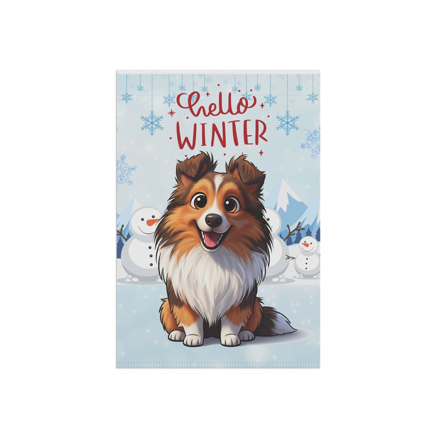 Sheltie Hello Winter Garden Banner