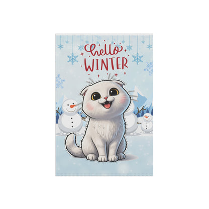 Scottish Fold Hello Winter Garden Banner