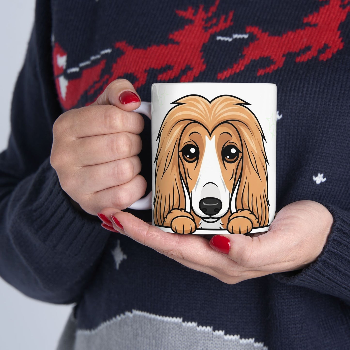 Afghan Hound Peek-a-Boo Mug | Best Afghan Hound Mama Gift
