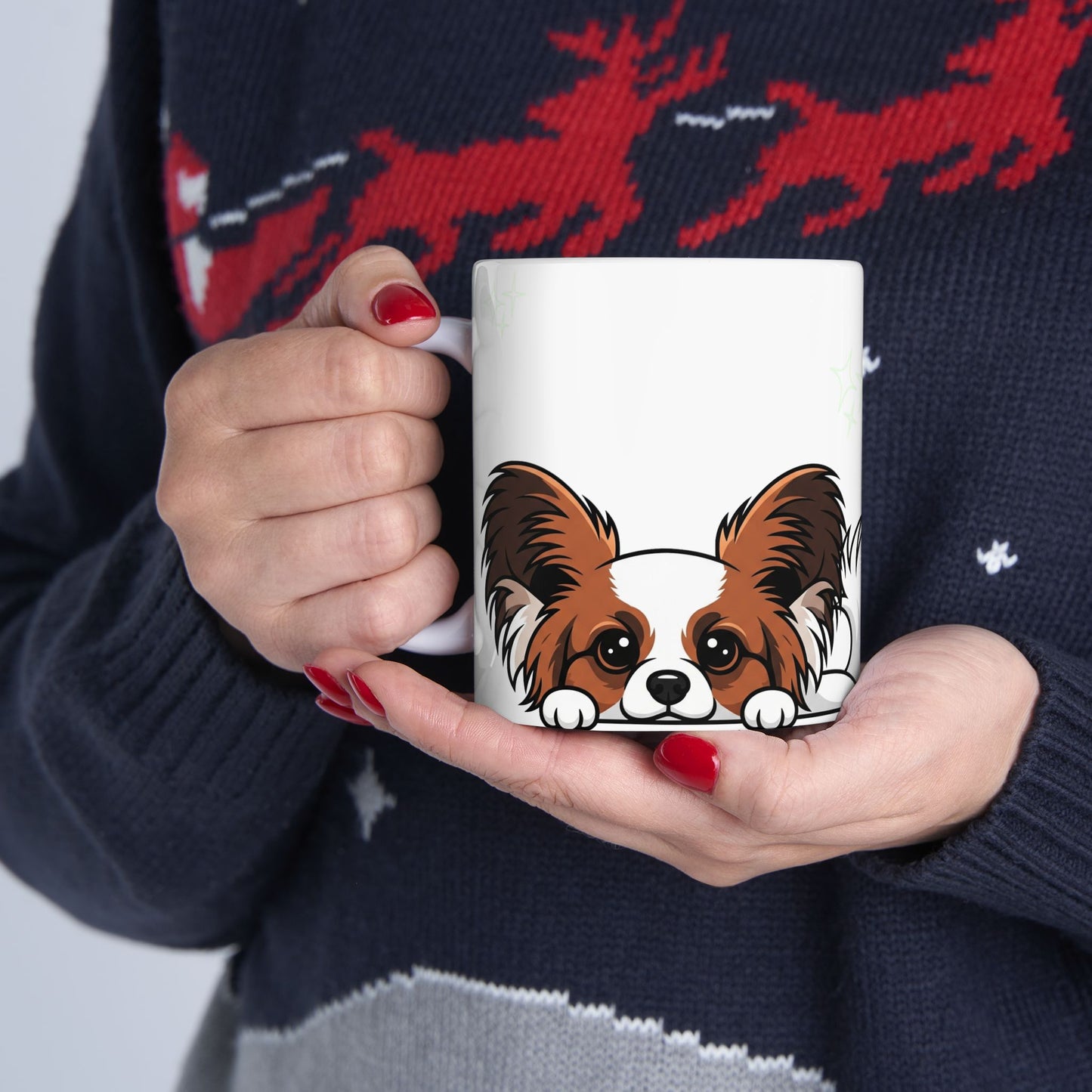 Papillon Peek-a-Boo Mug | Best Papillon Mama Gift