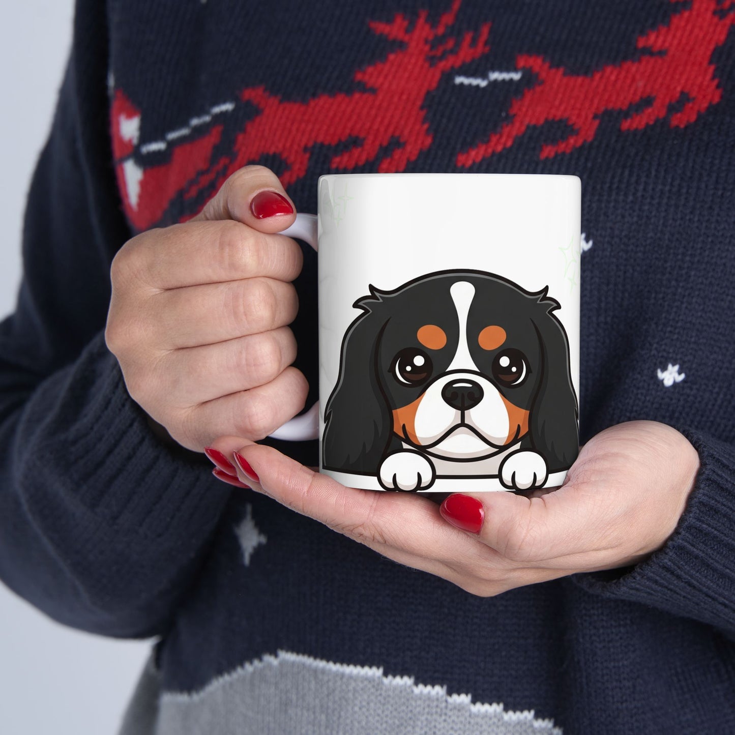 Cavalier King Charles Spaniel Peek-a-Boo Mug | Best Cavalier Mama Gift