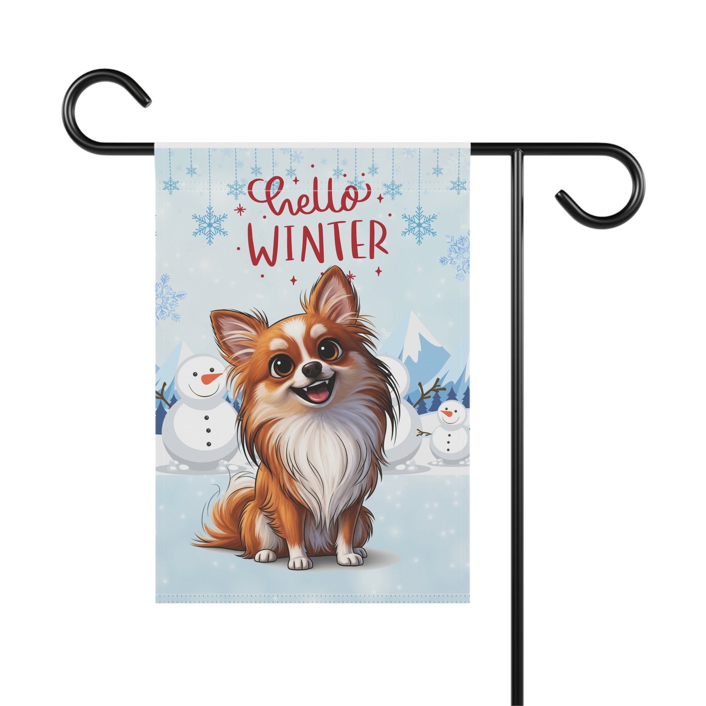 Chihuahua Hello Winter Garden Banner