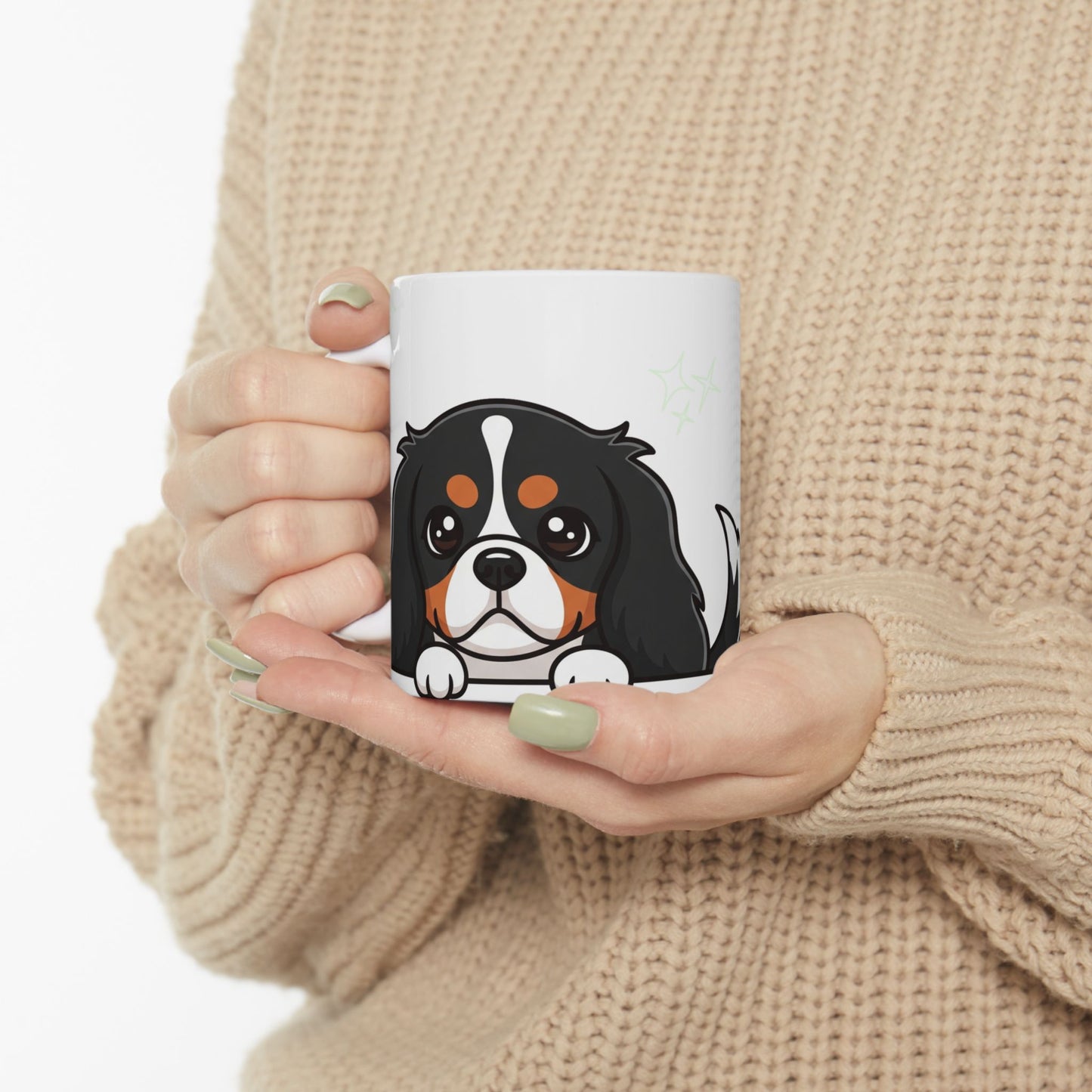 Cavalier King Charles Spaniel Peek-a-Boo Mug | Best Cavalier Mama Gift