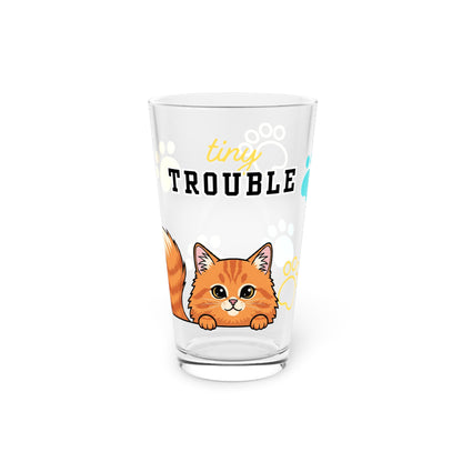 Long hair orange cat Tiny Trouble Pint Glass