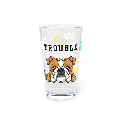 Bulldog Tiny Trouble Pint Glass