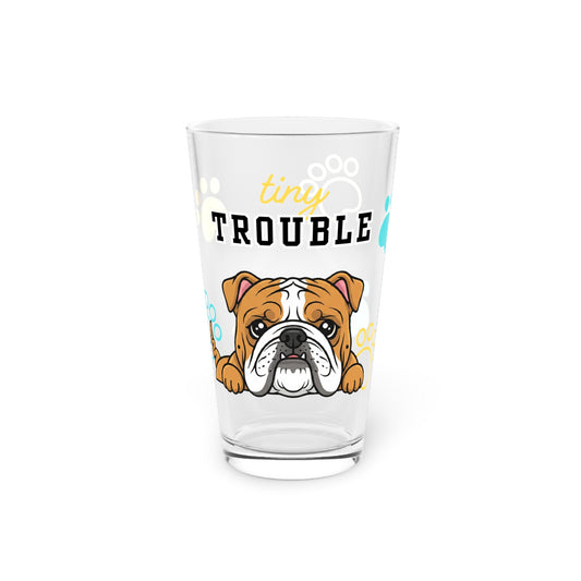 Bulldog Tiny Trouble Pint Glass