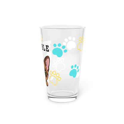Short hair brown cat Tiny Trouble Pint Glass
