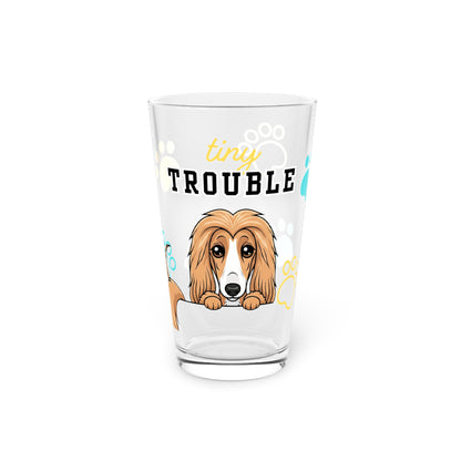 Afghan Hound Tiny Trouble Pint Glass