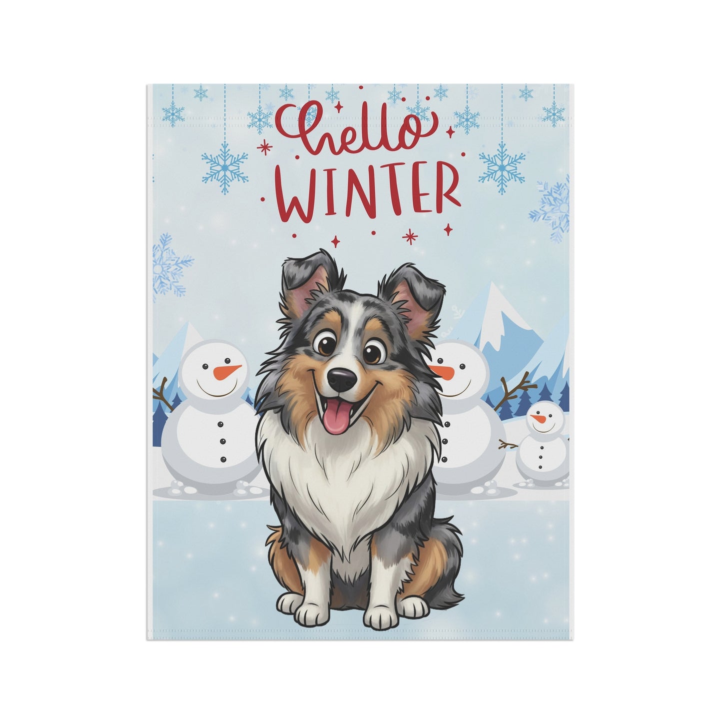 Sheltie Hello Winter Garden Banner