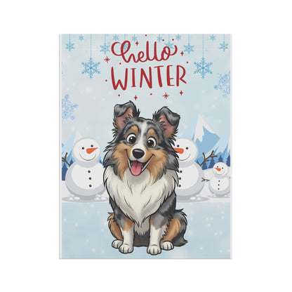 Sheltie Hello Winter Garden Banner