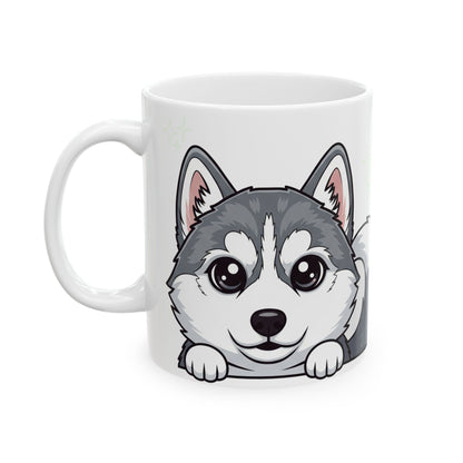 Husky Peek-a-Boo Mug | Best Husky Daddy Gift
