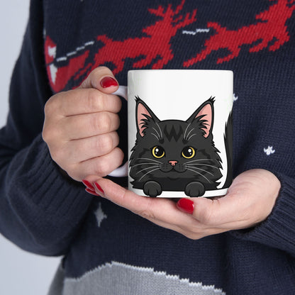 Norwegian Forest Cat Peek-a-Boo Mug | Best Norwegian Forest Mama Gift