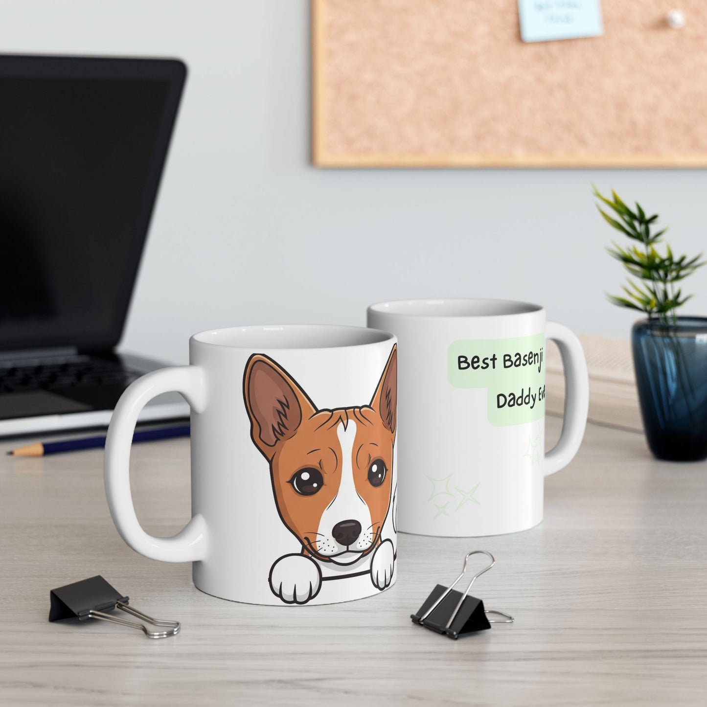 Basenji Peek-a-Boo Mug | Best Basenji Daddy Gift