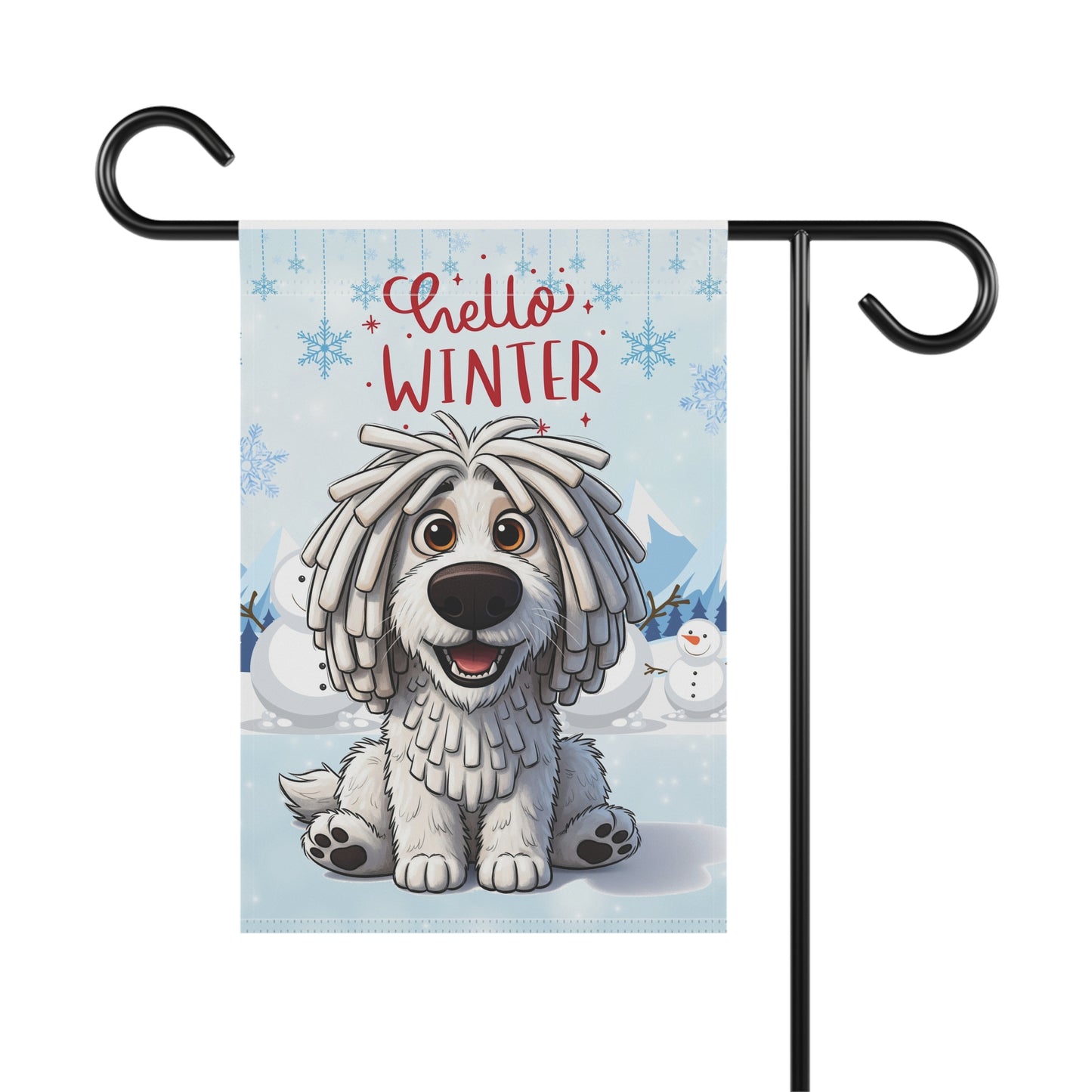 Komondor Hello Winter Garden Banner