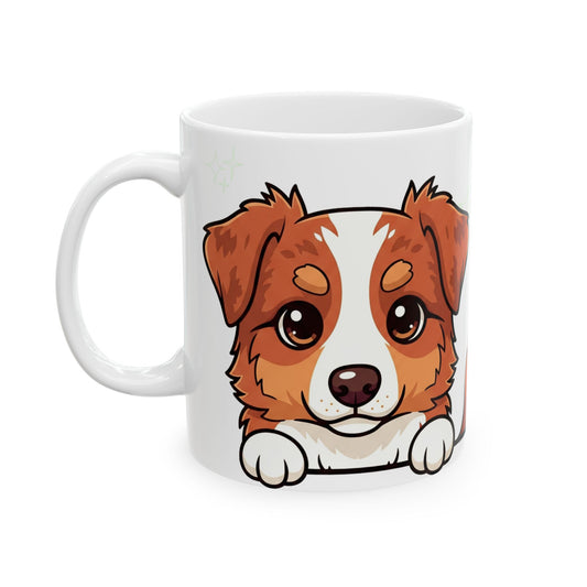 Australian Shepherd Peek-a-Boo Mug | Best Aussie Daddy Gift