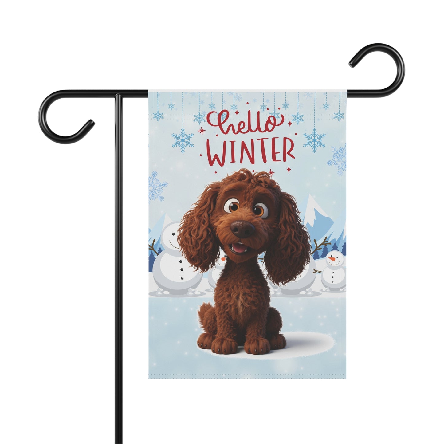Spaniel Hello Winter Garden Banner