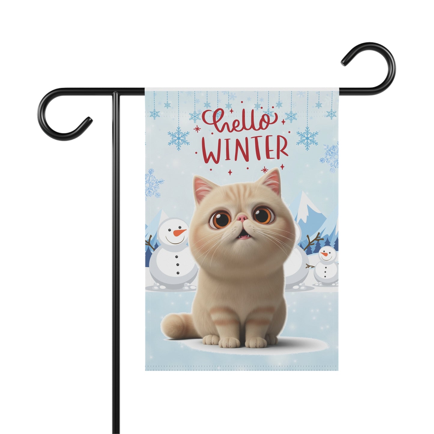 Exotic Shorthair Hello Winter Garden Banner