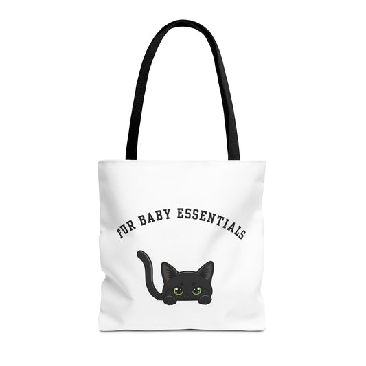 Short hair black cat FurBaby Tote Bag