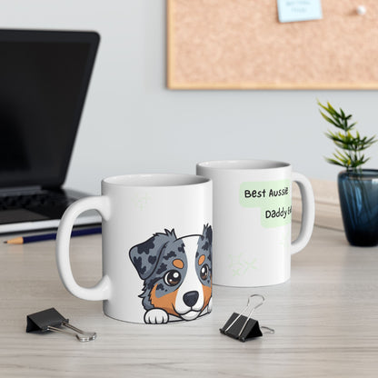 Australian Shepherd Peek-a-Boo Mug | Best Aussie Daddy Gift