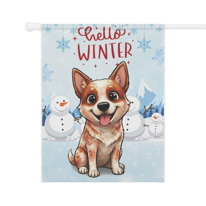 Heeler Hello Winter Garden Banner