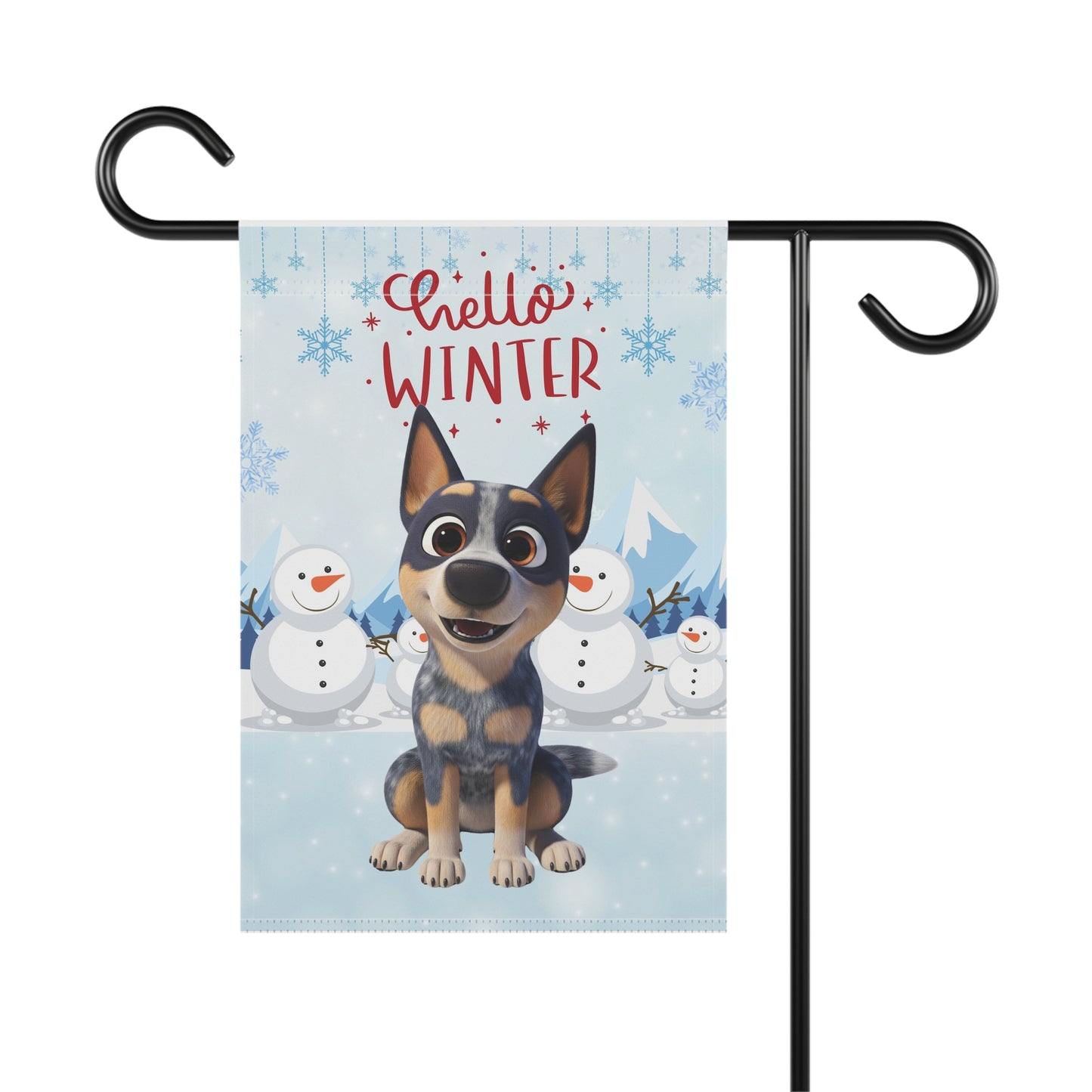 Blue Heeler Hello Winter Garden Banner