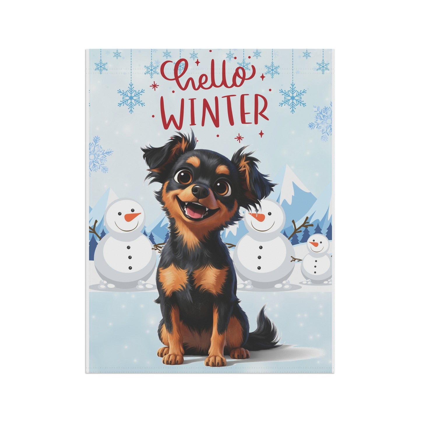 Chihuahua Hello Winter Garden Banner
