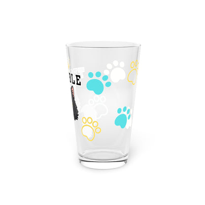 Long hair black cat Tiny Trouble Pint Glass