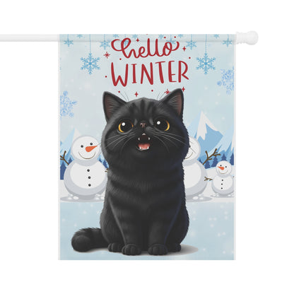 Exotic Shorthair Hello Winter Garden Banner