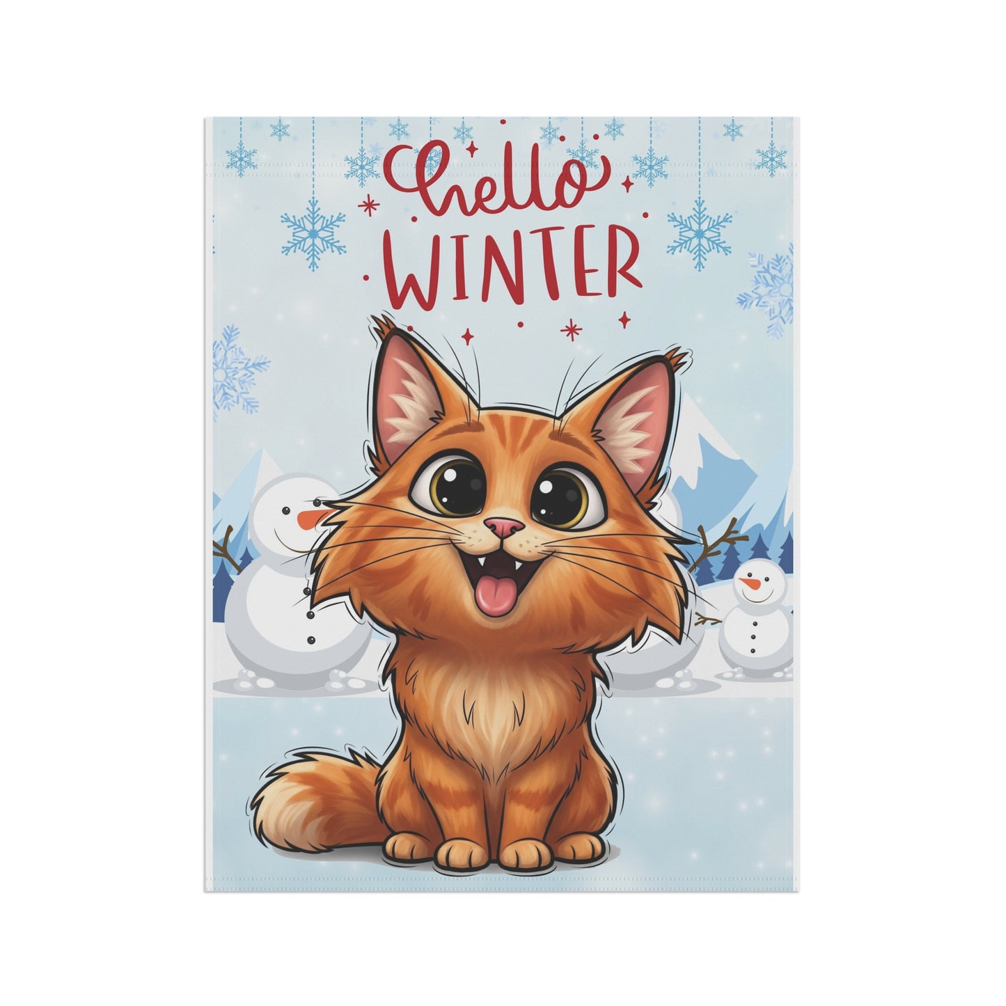 Norwegian Forest Hello Winter Garden Banner