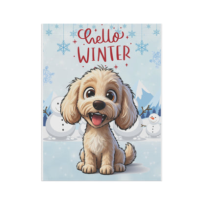 Doodle Hello Winter Garden Banner