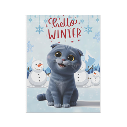 Scottish Fold Hello Winter Garden Banner