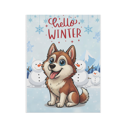Husky Hello Winter Garden Banner