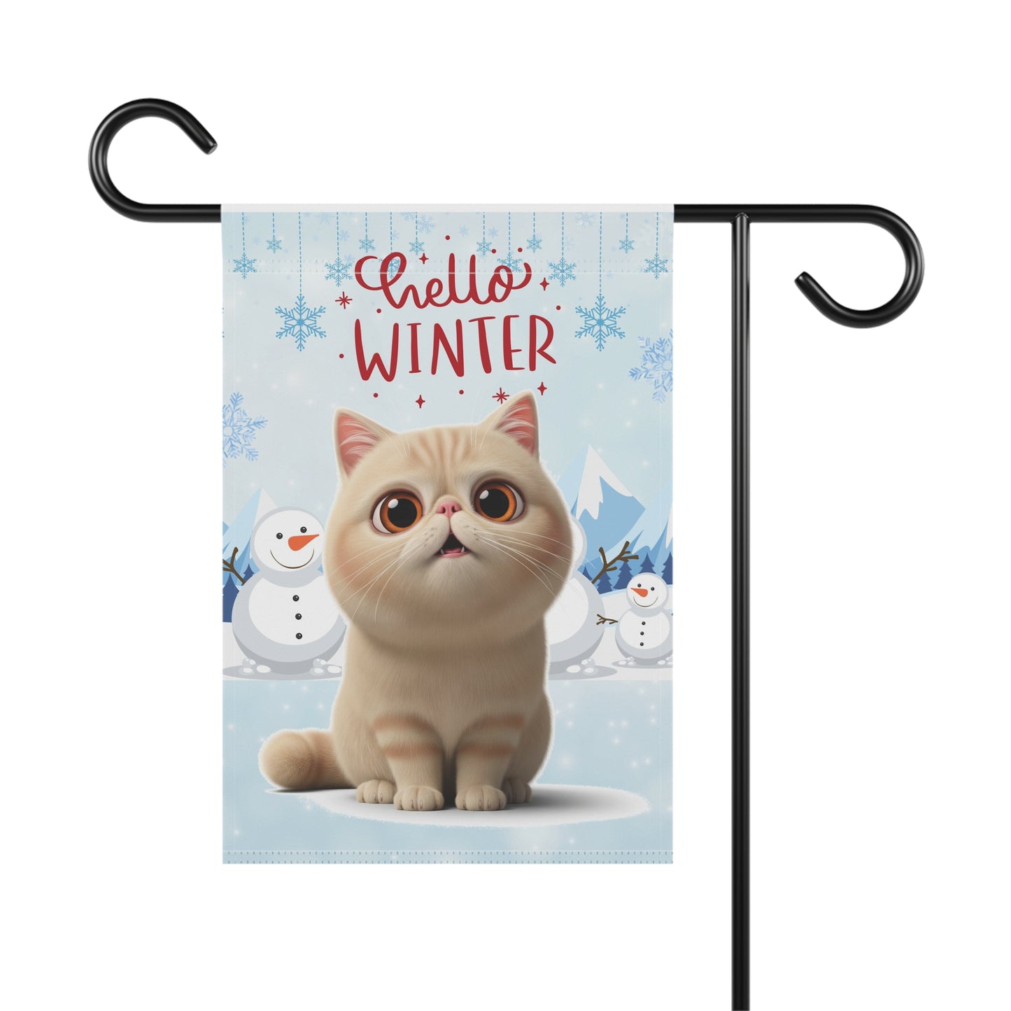 Exotic Shorthair Hello Winter Garden Banner
